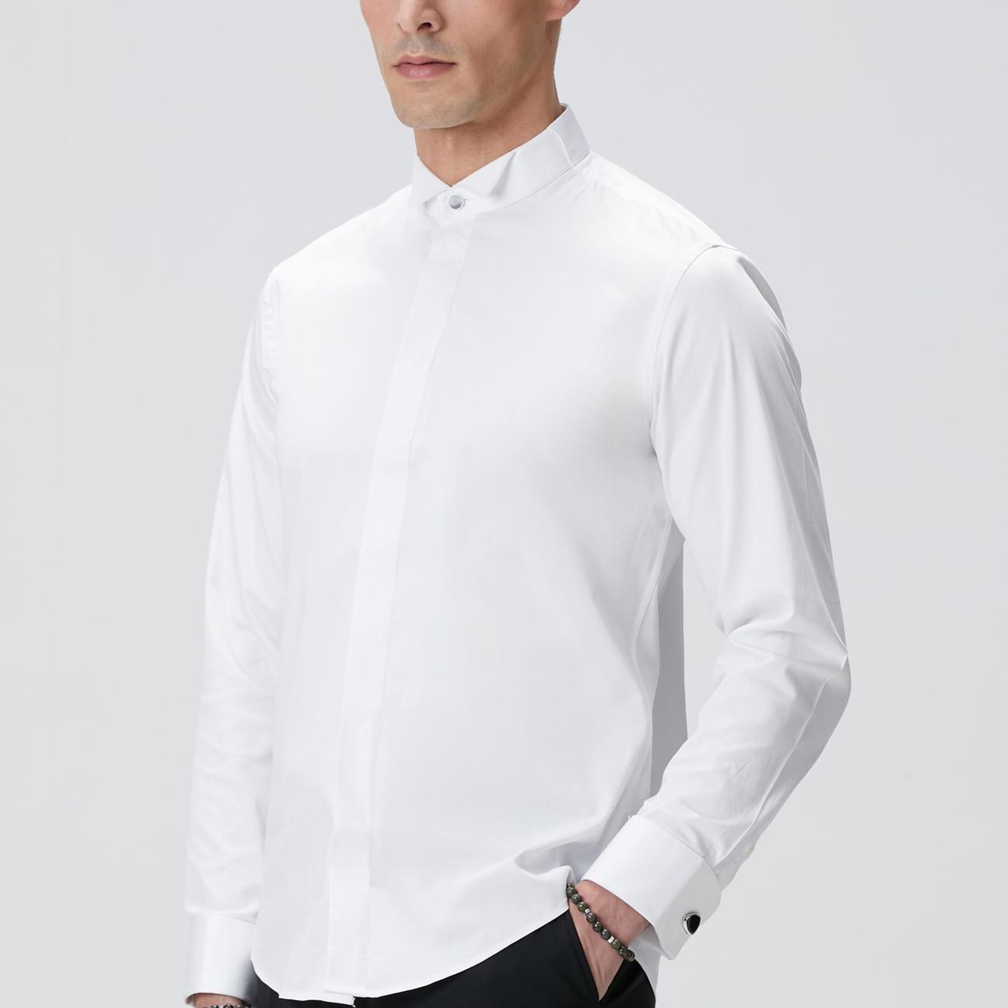 Network Erkek Beyaz Smokin Gömleği