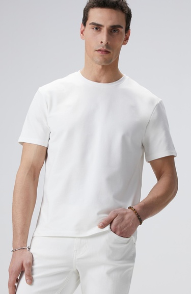  Network Erkek N-Tech Kırık Beyaz Basic T-shirt