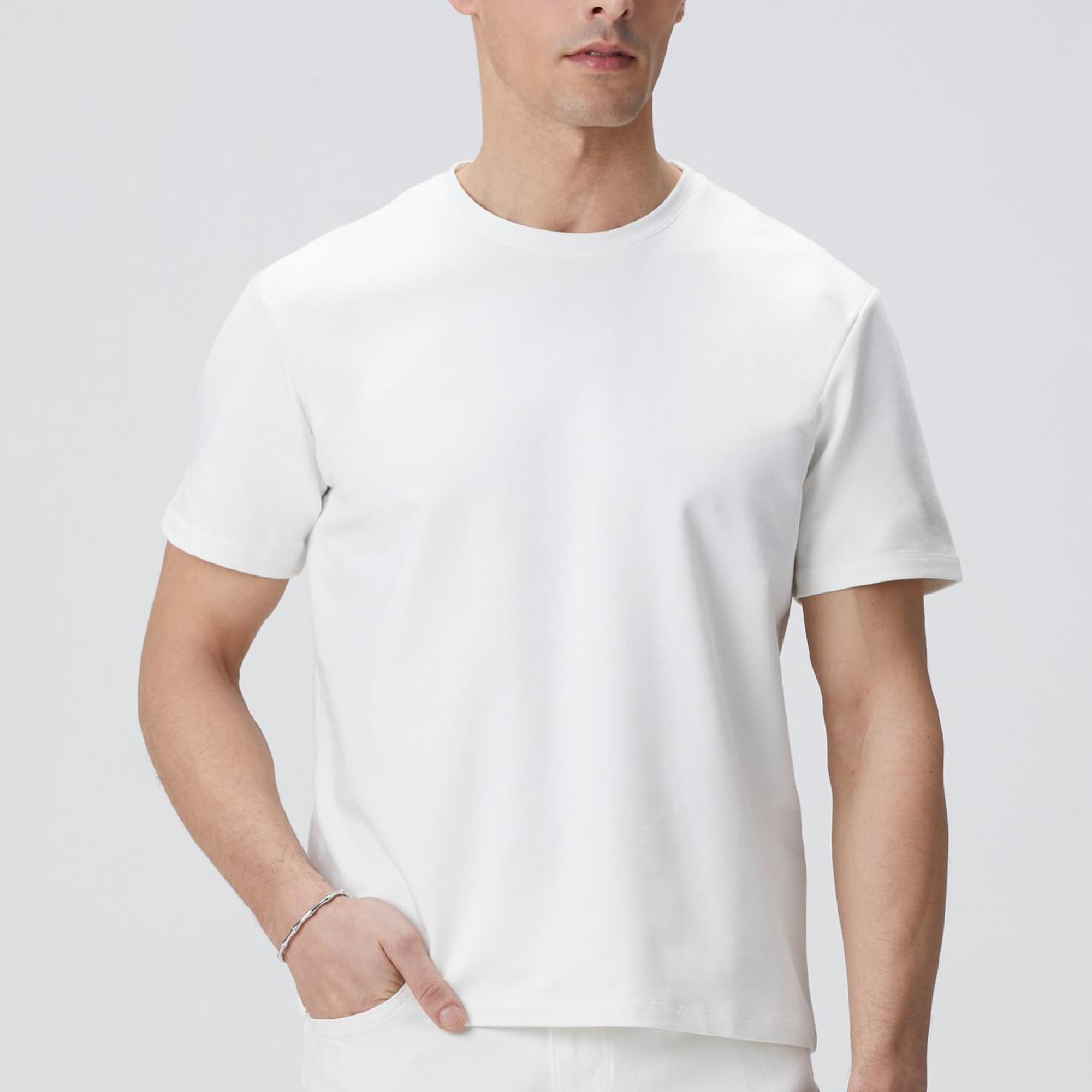 Network Erkek N-Tech Kırık Beyaz Basic T-shirt