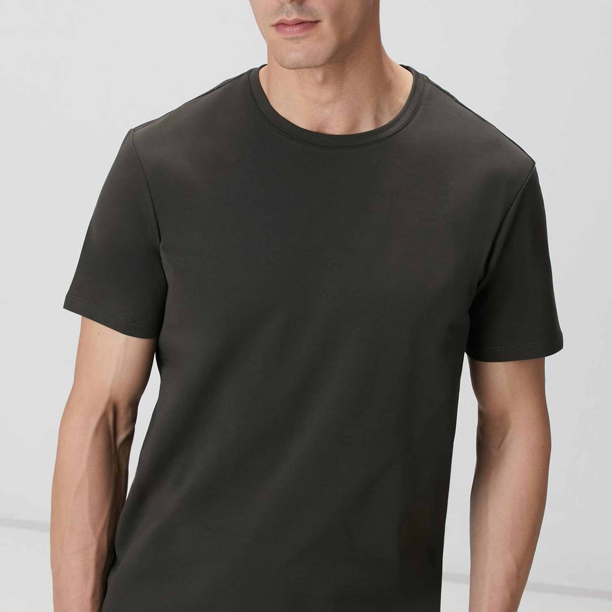 Network Erkek Haki Basic T-shirt