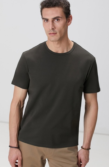  Network Erkek Haki Basic T-shirt
