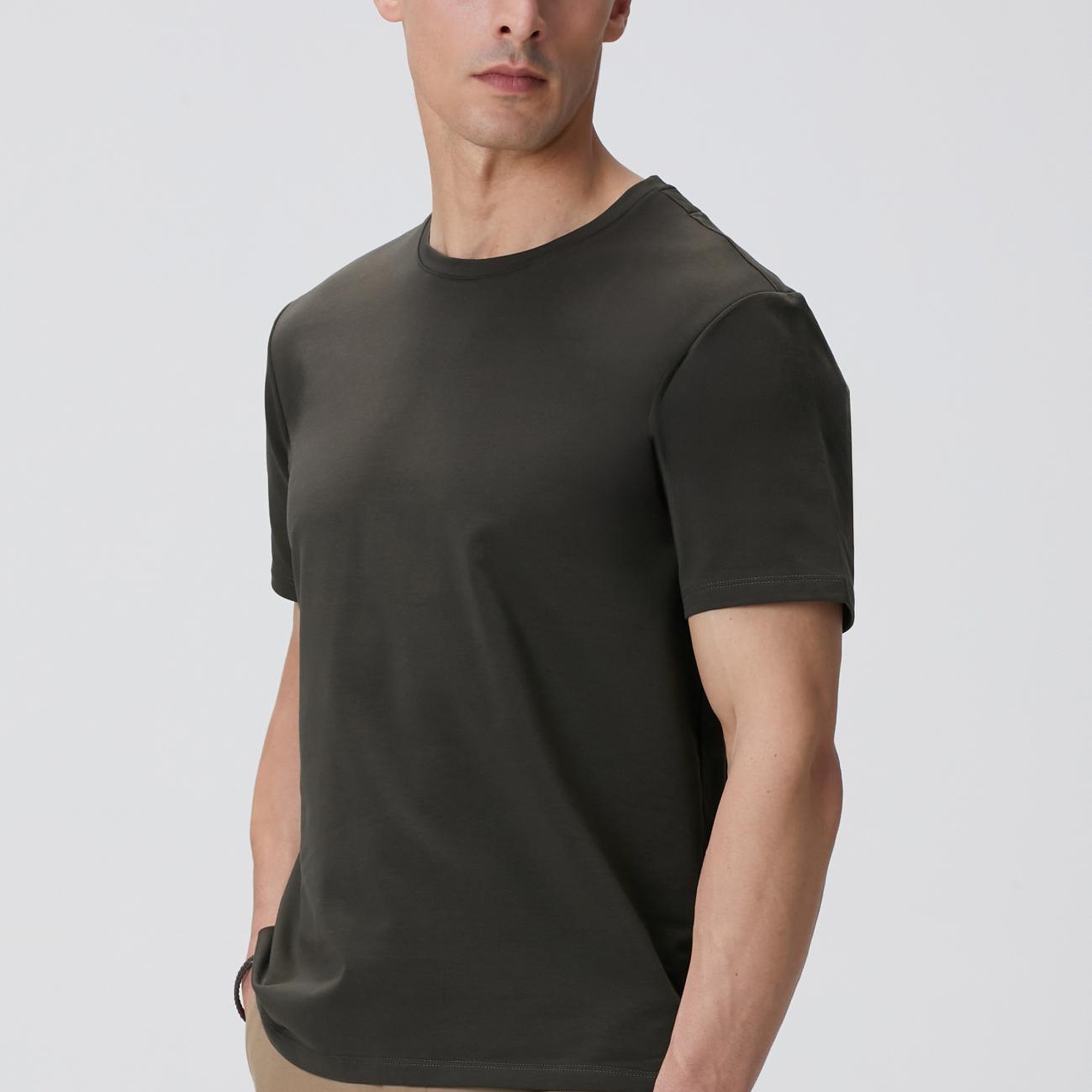 Network Erkek Haki Basic T-shirt