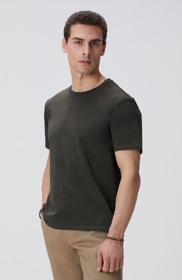  Network Erkek Haki Basic T-shirt