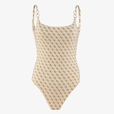  Guess One Piece Printed Recy Polyamide 180Gr Kadın Bej Mayo