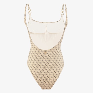  Guess One Piece Printed Recy Polyamide 180Gr Kadın Bej Mayo