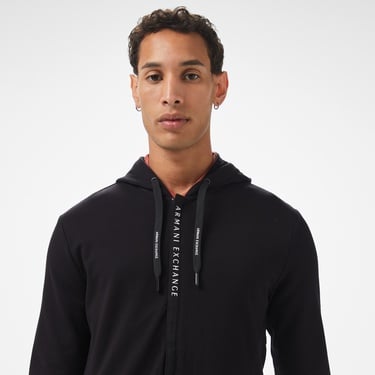  Armani Exchange Erkek Siyah Fermuarlı Sweatshirt