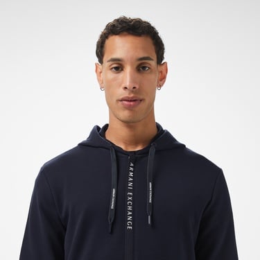  Armani Exchange Erkek Lacivert Fermuarlı Sweatshirt