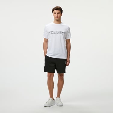  Armani Exchange Erkek Beyaz Bisiklet Yaka T-Shirt
