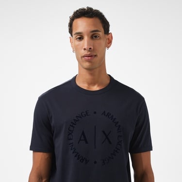 Armani Exchange Erkek Lacivert Bisiklet Yaka T-Shirt