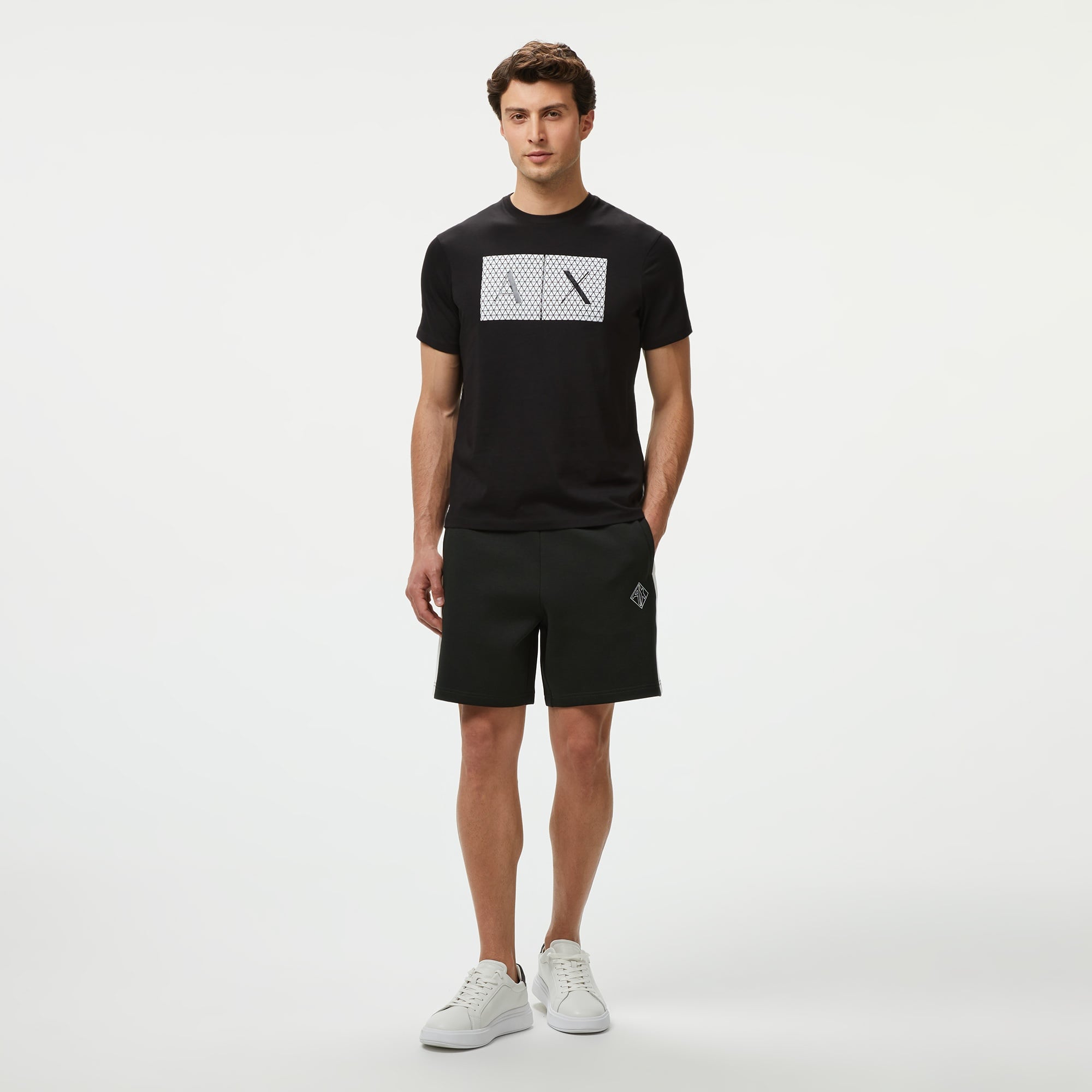 Armani Exchange Erkek Siyah Bisiklet Yaka T-Shirt