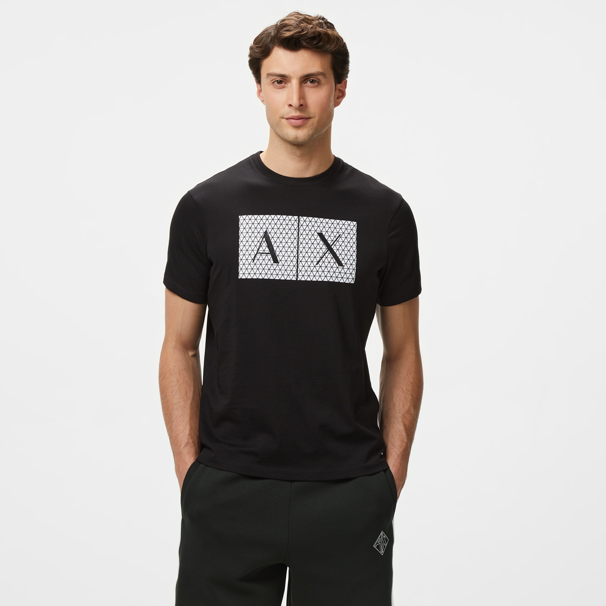 Armani Exchange Erkek Siyah Bisiklet Yaka T-Shirt