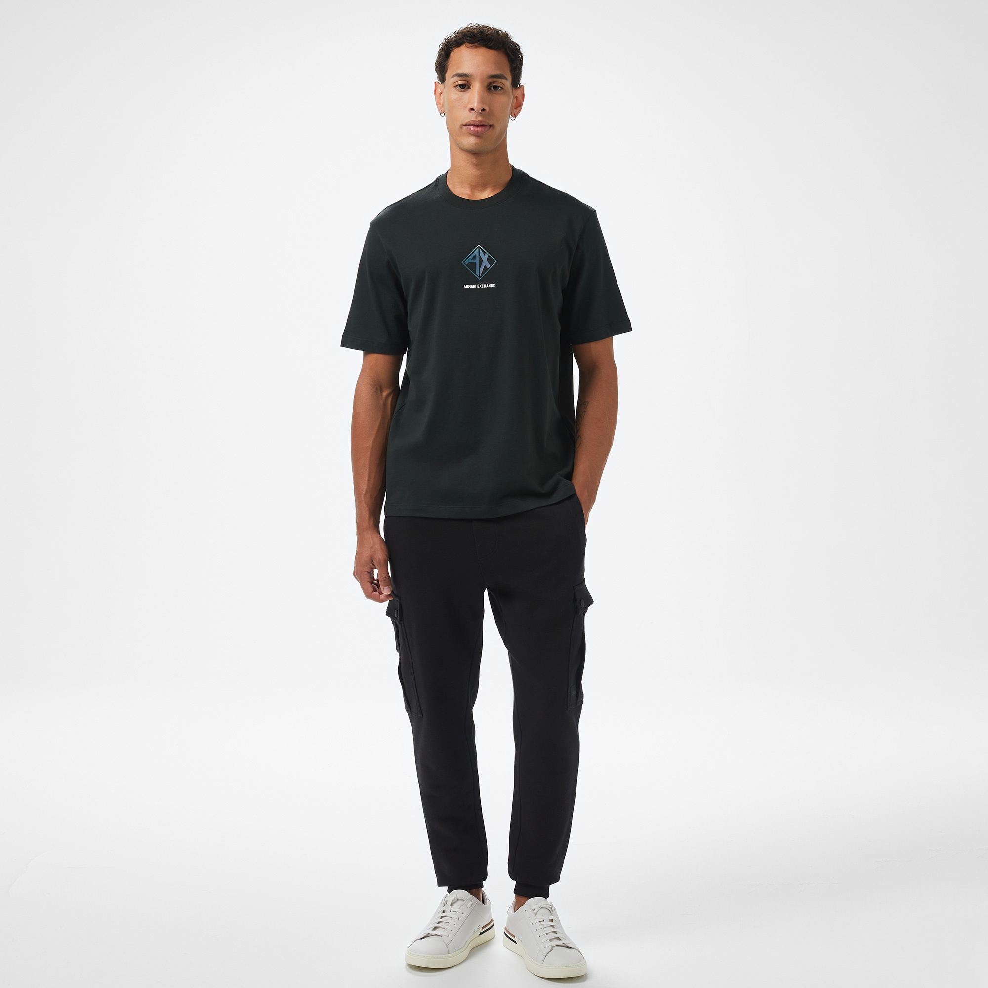 Armani Exchange Erkek Siyah Bisiklet Yaka T-Shirt