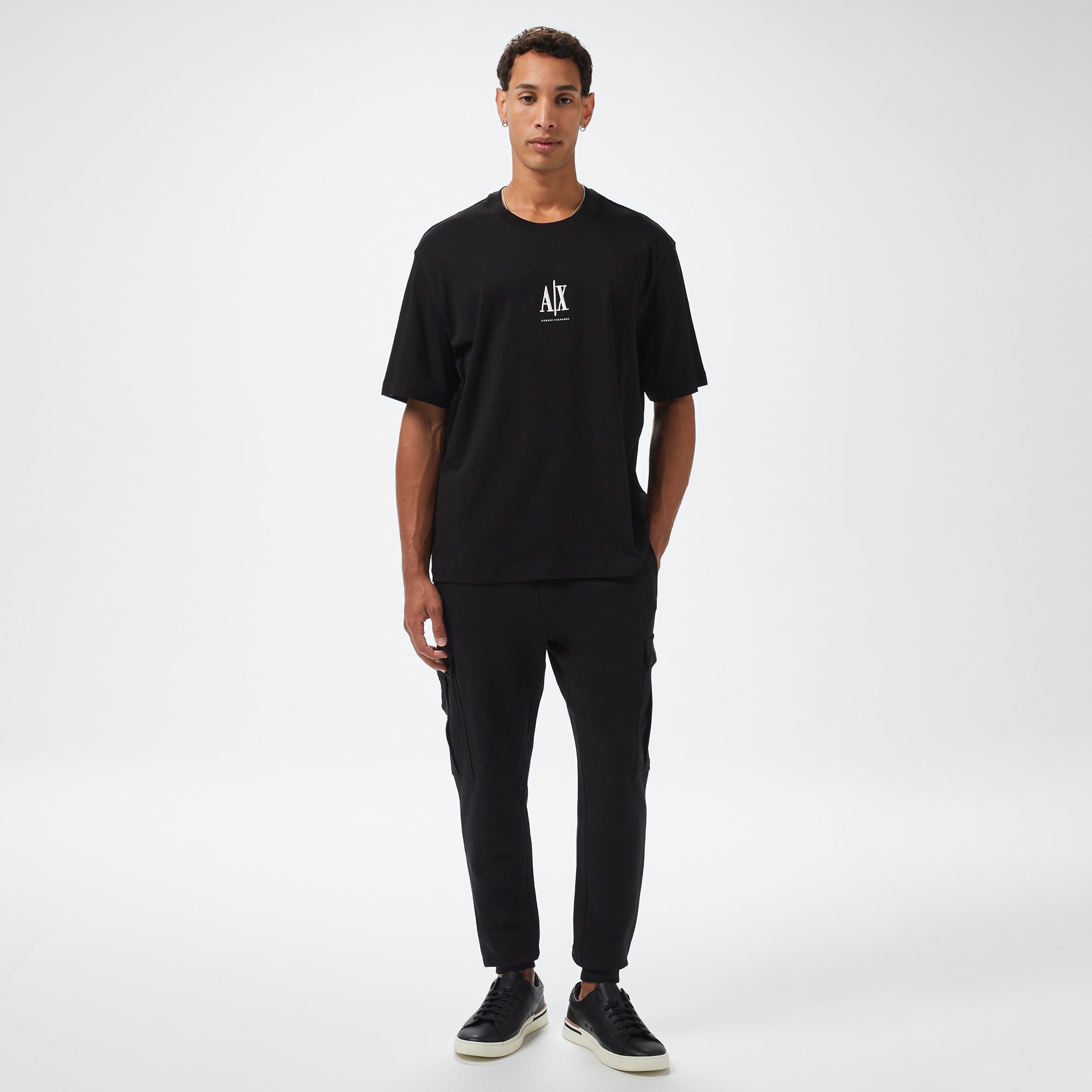 Armani Exchange Erkek Siyah Bisiklet Yaka T-Shirt