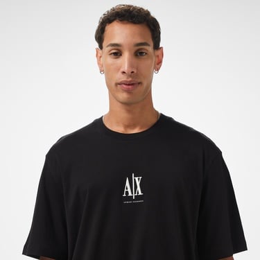  Armani Exchange Erkek Siyah Bisiklet Yaka T-Shirt