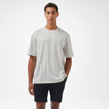  Armani Exchange Erkek Beyaz Bisiklet Yaka T-Shirt