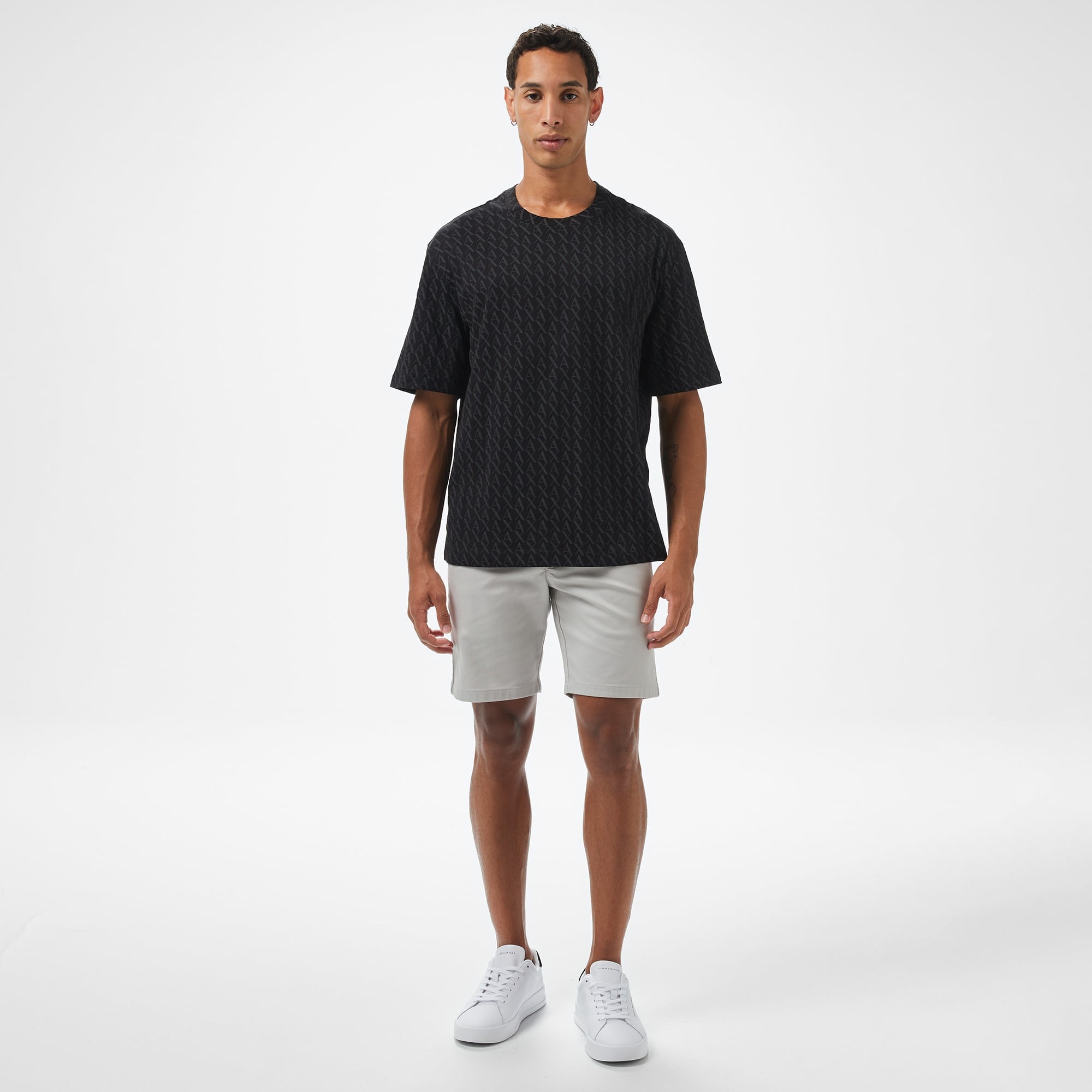 Armani Exchange Erkek Siyah Bisiklet Yaka T-Shirt