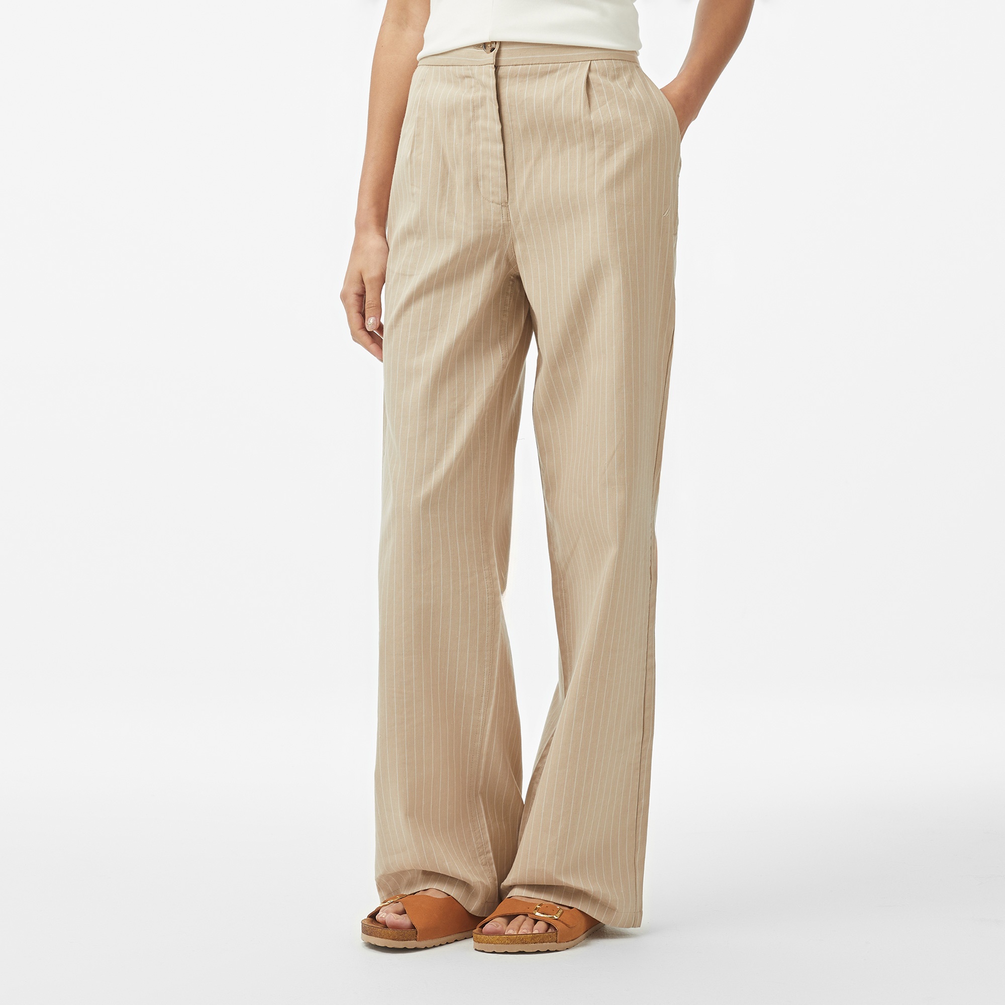 Nautica Kadın Bej Regular Fit Pantolon