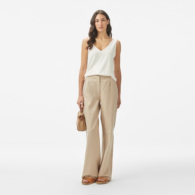  Nautica Kadın Bej Regular Fit Pantolon