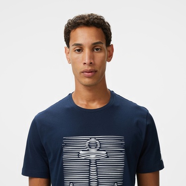  Nautica Erkek Lacivert Regular Fit Baskılı T-Shirt