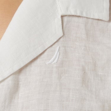  Nautica Kadın Beyaz Regular Fit Keten Gömlek