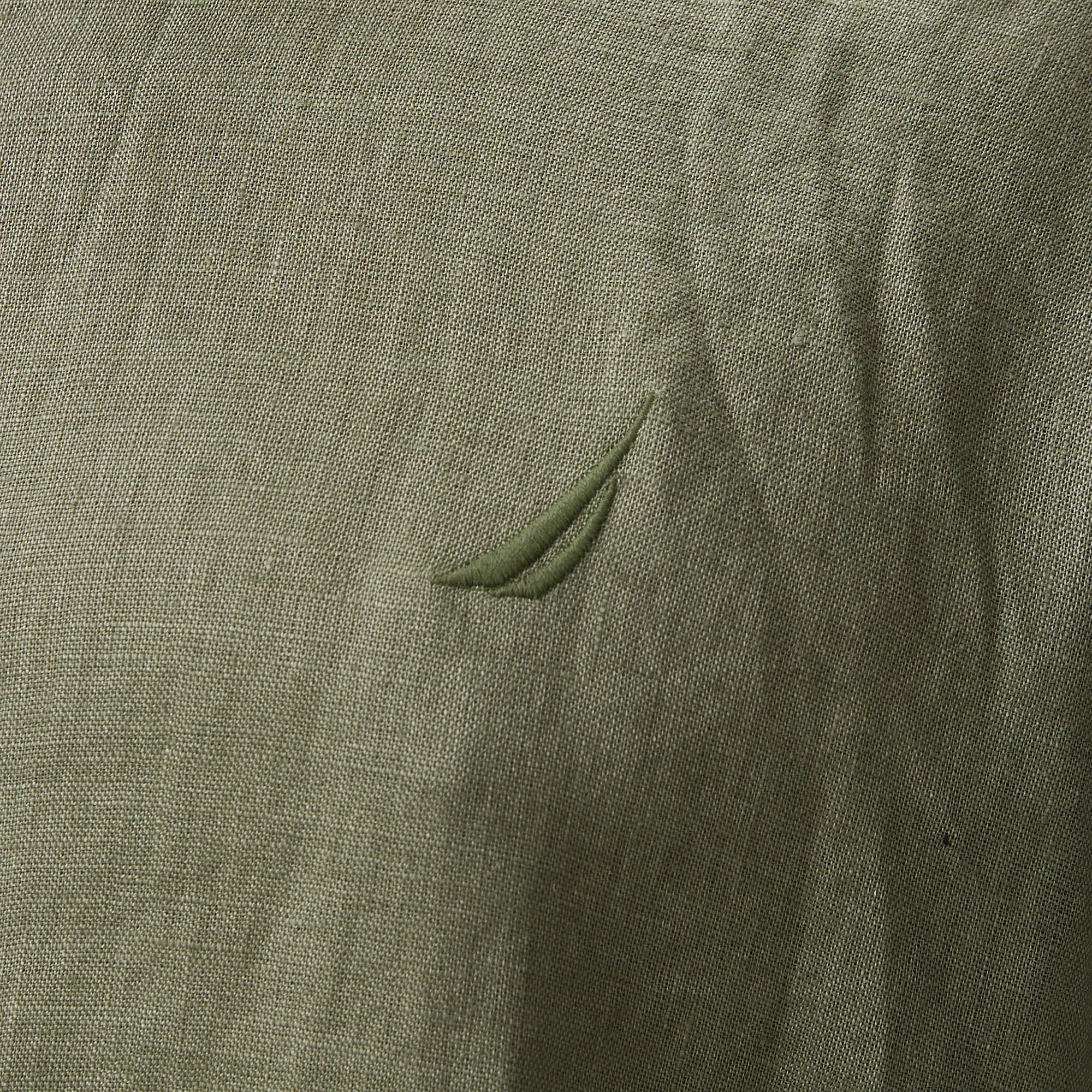 Nautica Erkek Yeşil Classic Fit Keten Gömlek