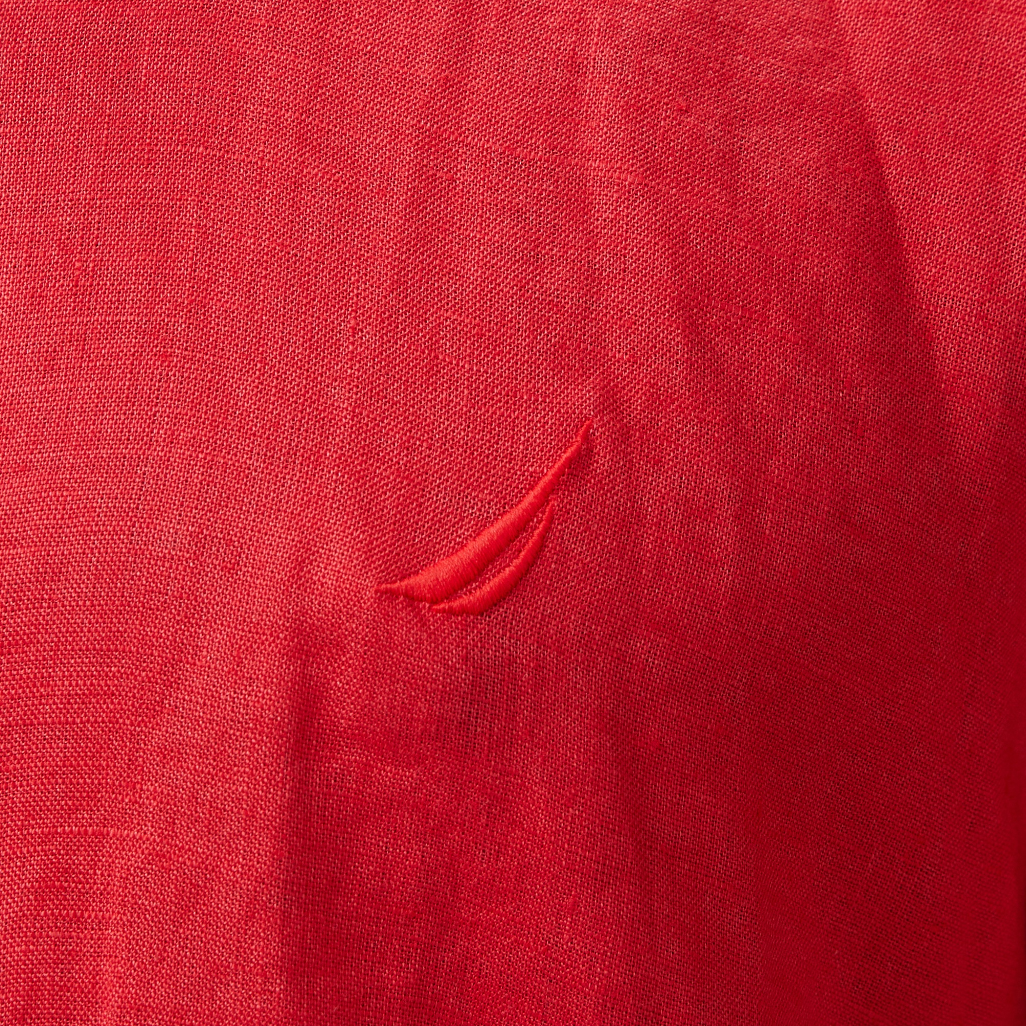 Nautica Erkek Kırmızı Classic Fit Keten Gömlek