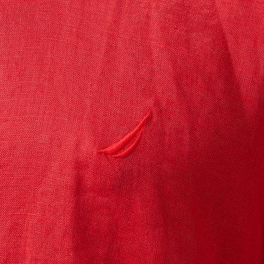  Nautica Erkek Kırmızı Classic Fit Keten Gömlek