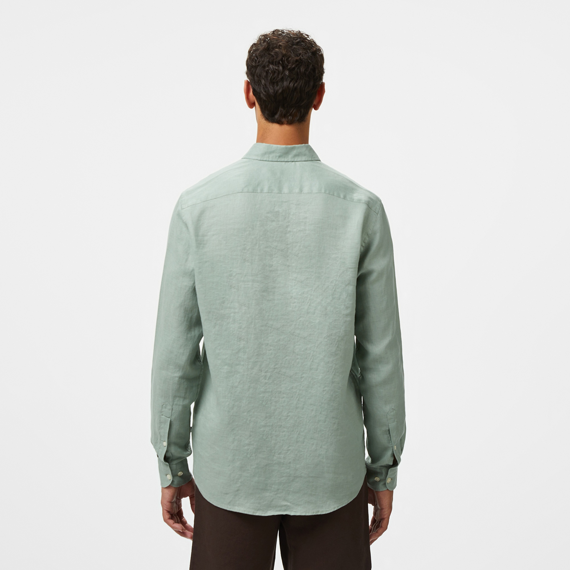 Nautica Erkek Yeşil Classic Fit Keten Gömlek