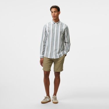  Nautica Erkek Yeşil Classic Fit Çizgili Gömlek