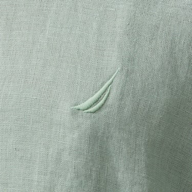  Nautica Erkek Yeşil Classic Fit Keten Gömlek