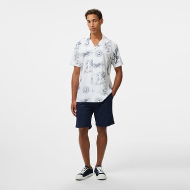  Nautica Erkek Beyaz Classic Fit Desenli Gömlek