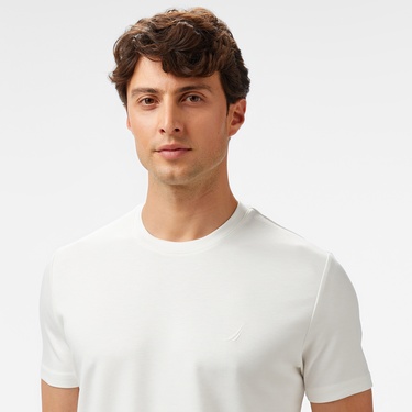  Nautica Erkek Krem Classic Fit T-Shirt