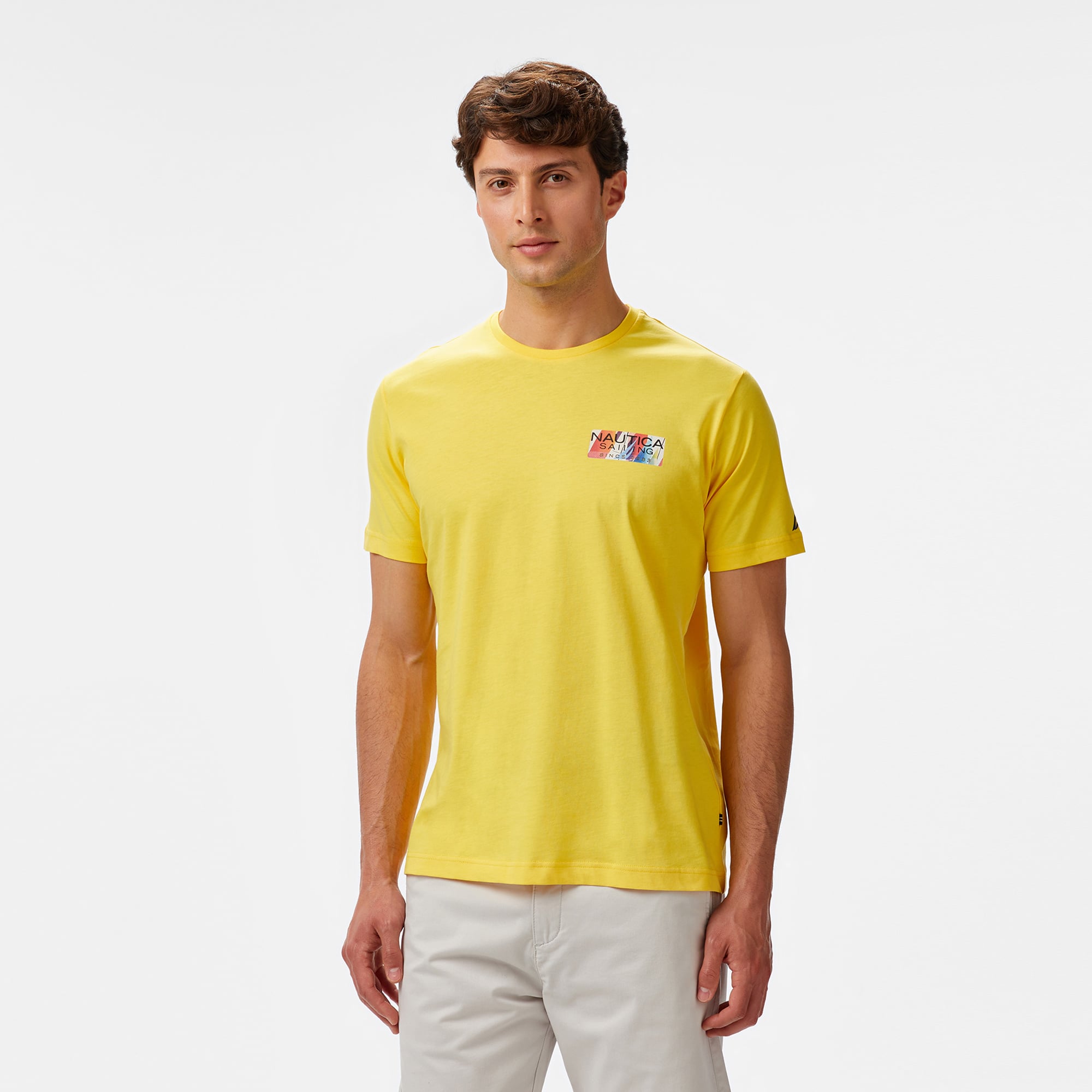  Nautica Erkek Sarı Regular Fit T-Shirt