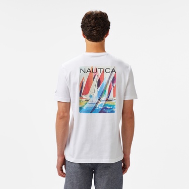  Nautica Erkek Beyaz Regular Fit T-Shirt