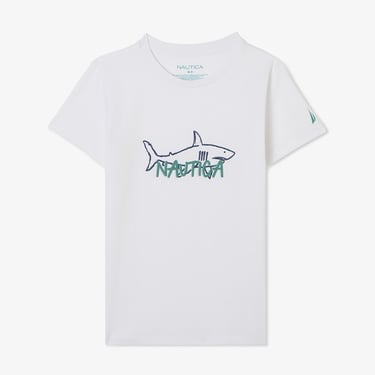  Nautica Erkek Çocuk Beyaz Regular Fit Baskılı T-Shirt