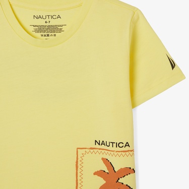  Nautica Erkek Çocuk Sarı Regular Fit Baskılı T-Shirt