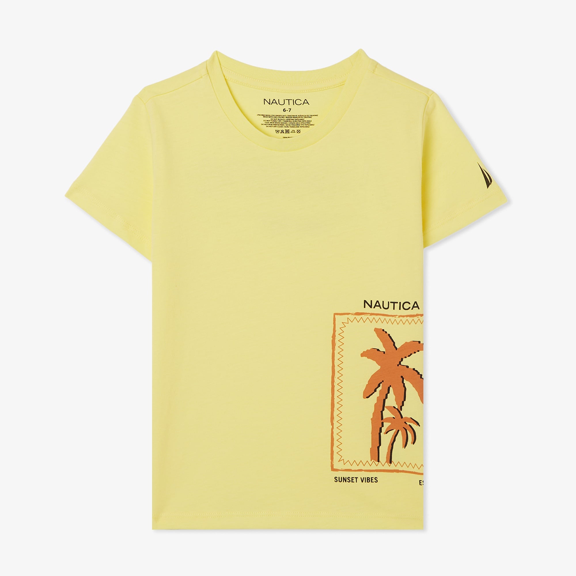 Nautica Erkek Çocuk Sarı Regular Fit Baskılı T-Shirt