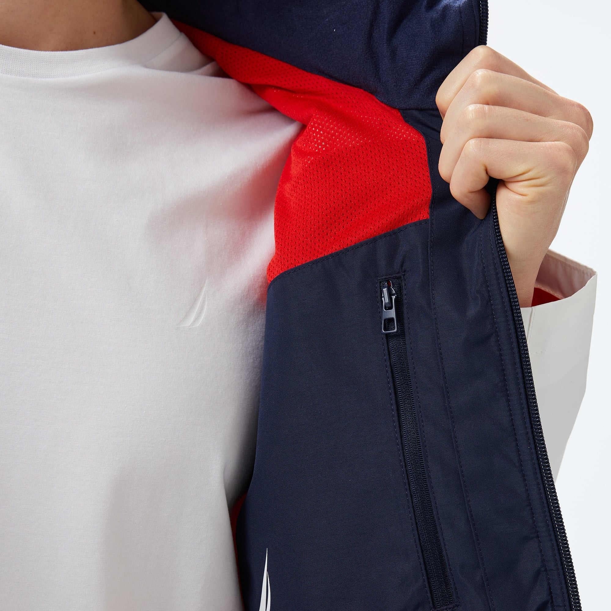 Nautica Erkek Beyaz Regular Fit Dik Yaka Mont