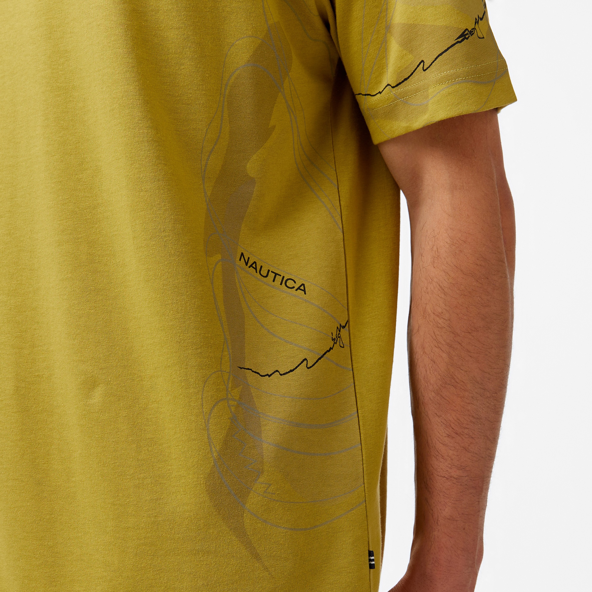 Nautica Erkek Yeşil Regular Fit Baskılı T-Shirt