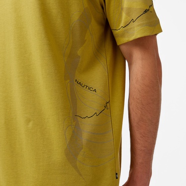  Nautica Erkek Yeşil Regular Fit Baskılı T-Shirt
