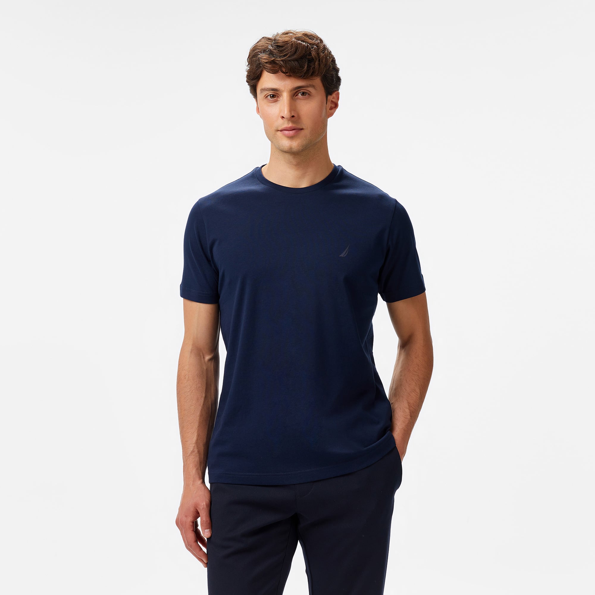  Nautica Erkek Lacivert Regular Fit Baskılı T-Shirt
