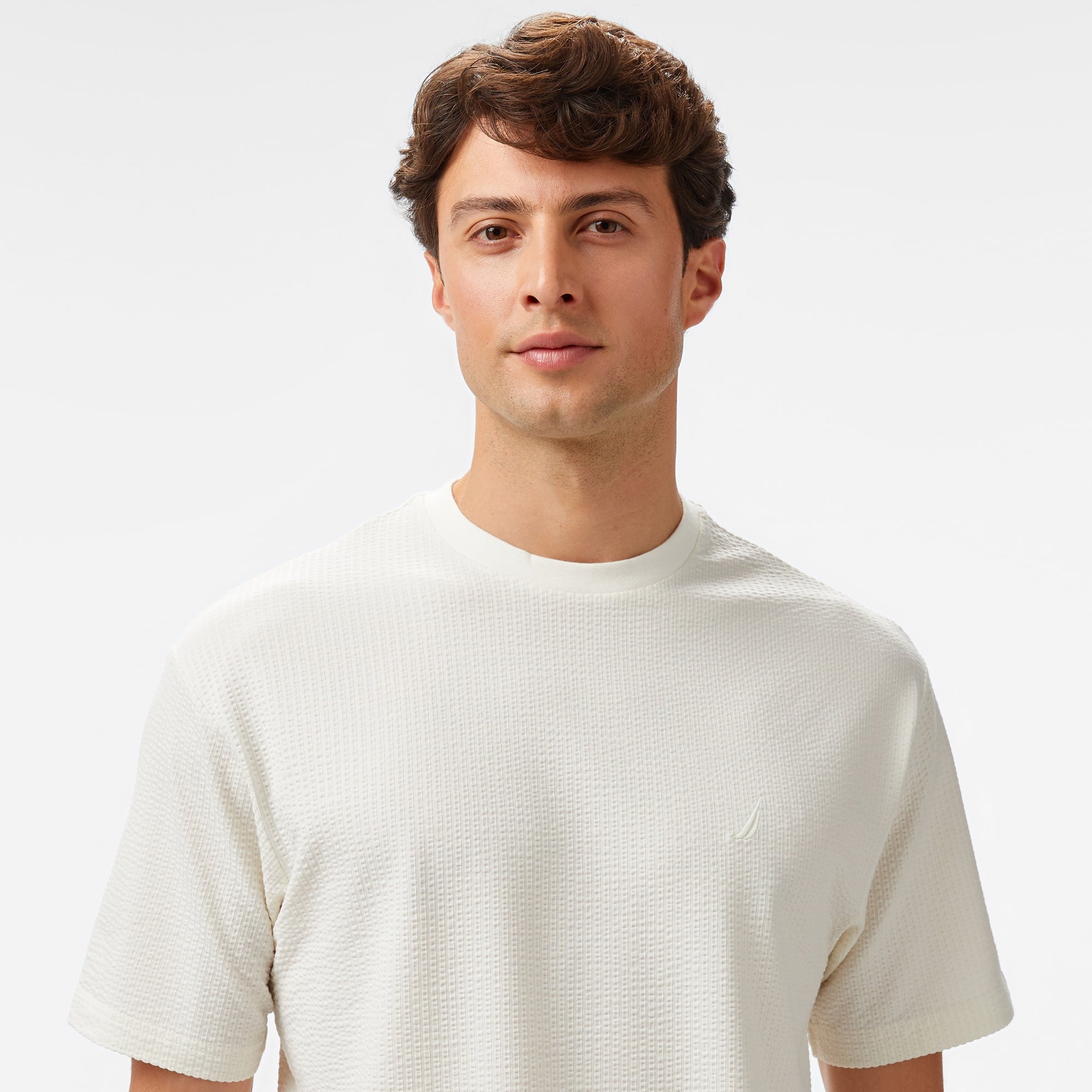 Nautica Erkek Krem Comfort Fit T-Shirt