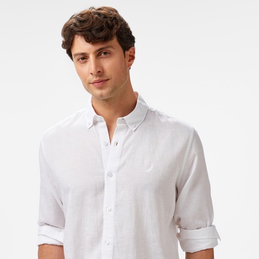  Nautica Erkek Beyaz Classic Fit Gömlek