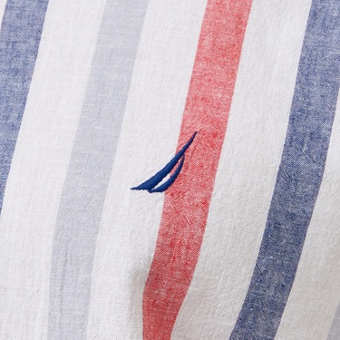  Nautica Erkek Kırmızı Classic Fit Çizgili Gömlek