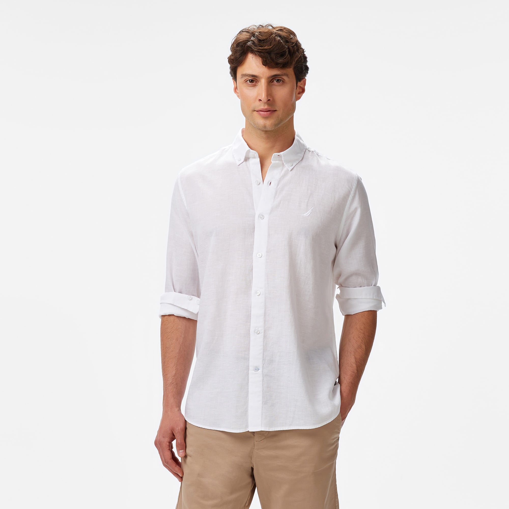  Nautica Erkek Beyaz Classic Fit Gömlek