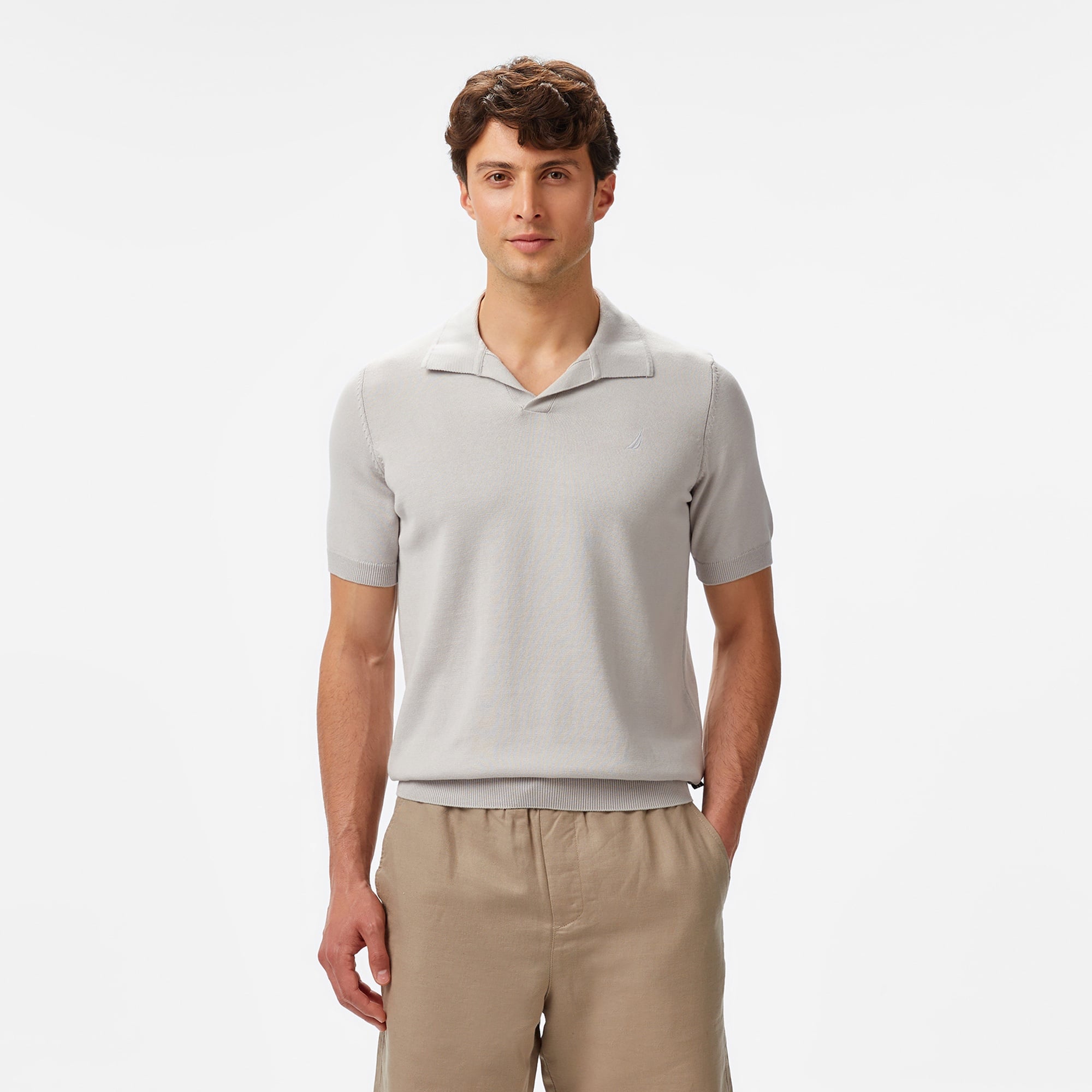 Nautica Erkek Gri Classic Fit Triko