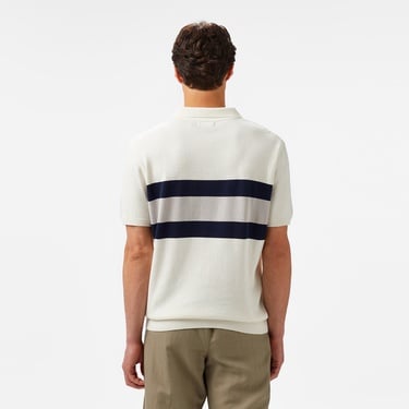  Nautica Erkek Krem Classic Fit Çizgili Triko