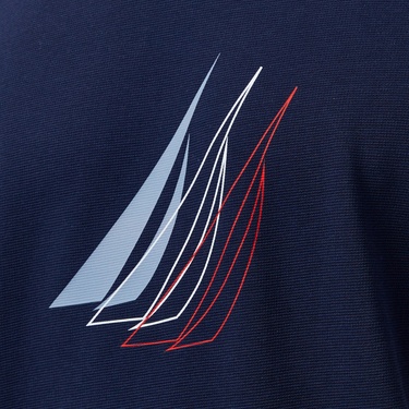  Nautica Erkek Lacivert Regular Fit Baskılı T-Shirt