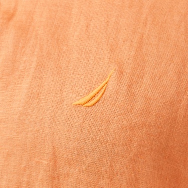  Nautica Erkek Turuncu Classic Fit Keten Gömlek