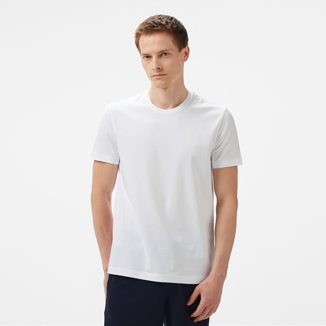  Nautica Erkek Beyaz Regular Fit T-Shirt